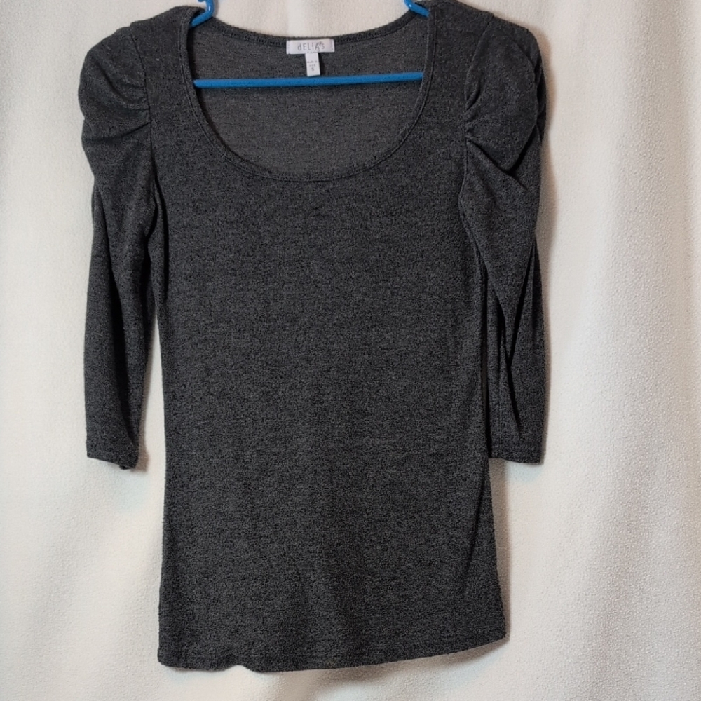 dELiA*s Dark Gray Long Sleeve Top